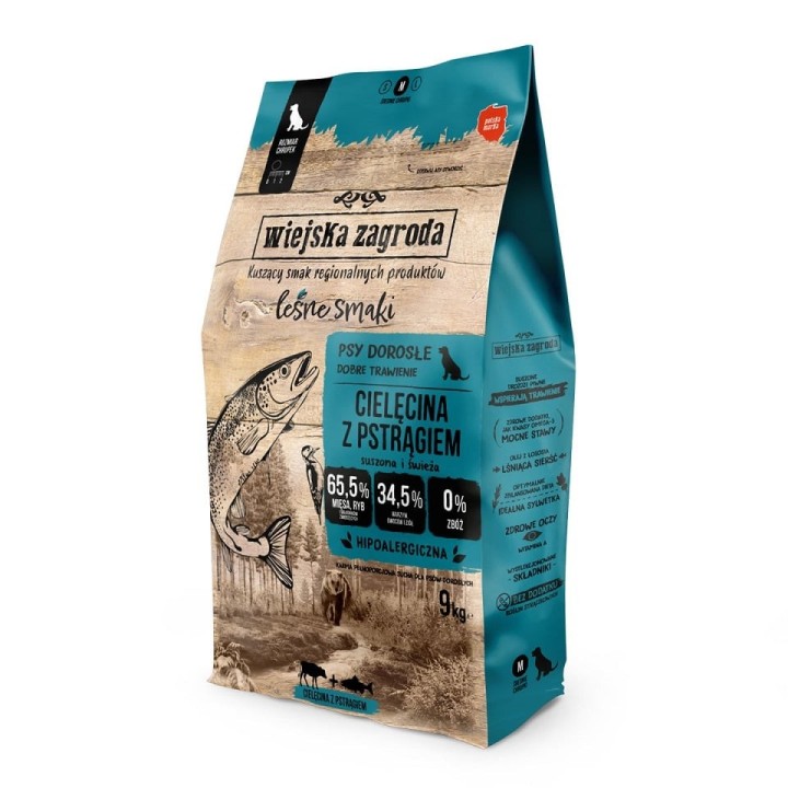 WIEJSKA ZAGRODA Forest Flavours Kalbfleisch mit Forellenchips M 9kg