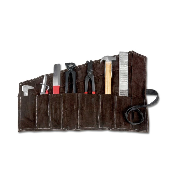Hufbeschlag-Werkzeuge in einem Lederetui Waldhausen