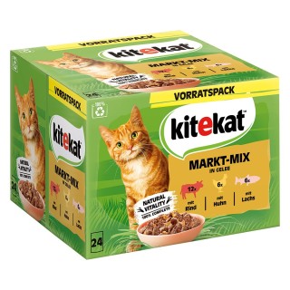 Kitekat Frischebeutel 24 x 85 g - Markt-Mix in Gelee