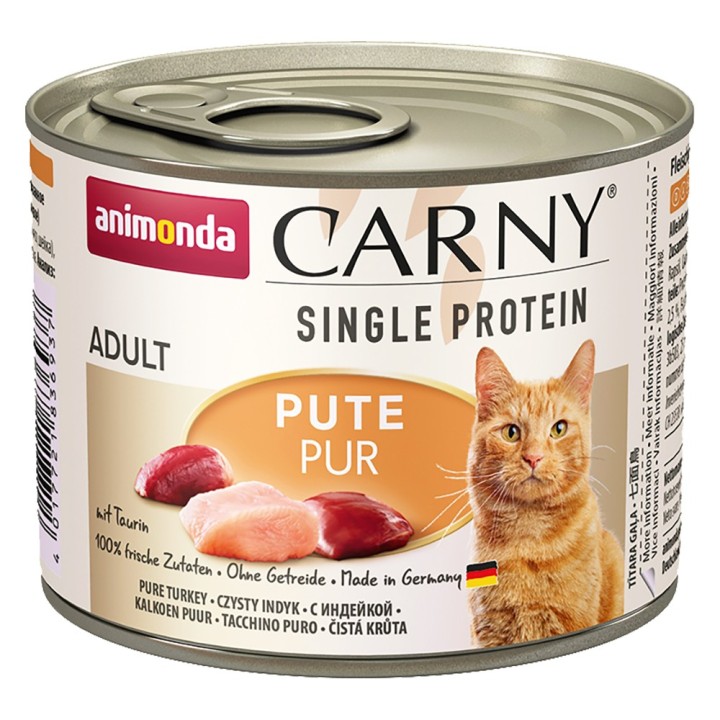 animonda Carny Single Protein Adult 6 x 200 g - Pute pur