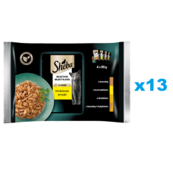 SHEBA Selection Select Slices: 52x85 g: Nassvollnahrung für adulte Katzen mit Ente, Huhn, Geflügel, Ente und Pute in Sauce