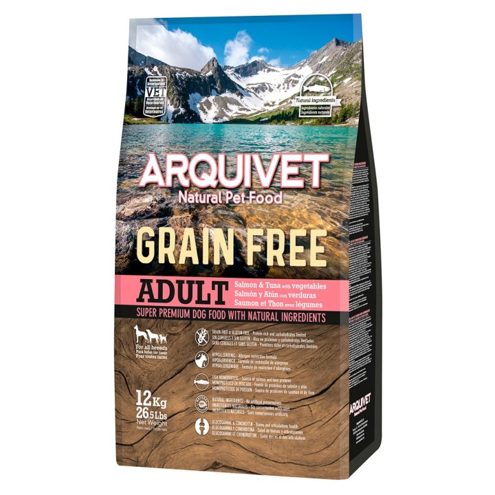 Arquivet Dog Grain Free Lachs - Sparpaket: 2 x 12 kg