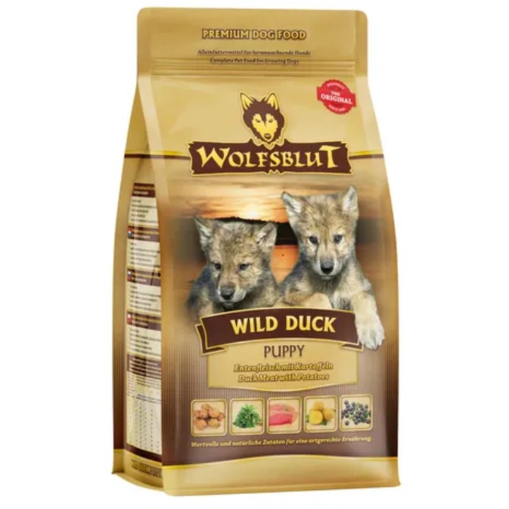 WOLFSBLUT Hundetrockenfutter Wild Duck Puppy Ente & Kartoffel - 500 g