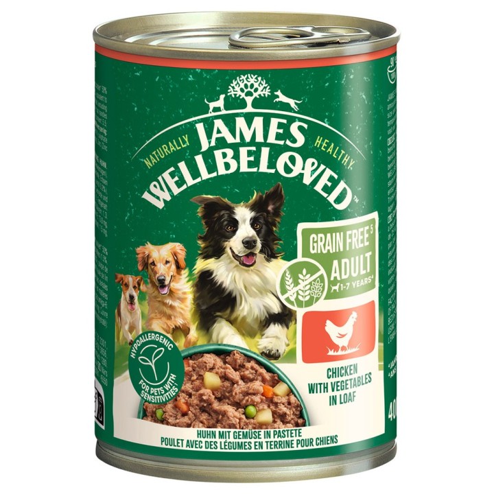 James Wellbeloved Adult Dog Grain Free Hypoallergenic Huhn in Pastete - 6 x 400 g