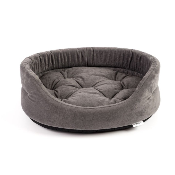 FERA ovales Hundebett mit Kissen 61x51x16 cm grau