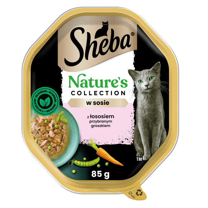 SHEBA Nature’s Collection 85 g Nassfutter mit Lachs und Erbsen in Soße für adulte Katzen