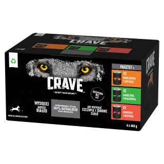 CRAVE Dog Dose Mixed Multipack Pastete 6x400 g