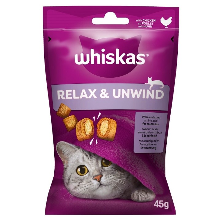 WHISKAS Relax &amp, Unwind 45g: Leckerlis mit Huhn für Katzen