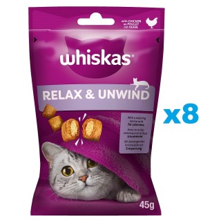 WHISKAS Relax &amp, Unwind 8x45g: Leckerlis mit Huhn für Katzen