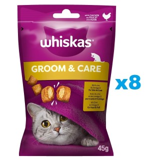 WHISKAS Gesunder Glanz 8x45 g: Leckerlis mit Huhn für Katzen
