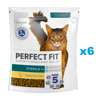 PERFECT FIT (Sterile 1+) 6x750g Reich an Huhn – Trockenfutter für Katzen nach der Sterilisation