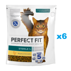 PERFECT FIT (Sterile 1+) 6x750g Reich an Huhn – Trockenfutter für Katzen nach der Sterilisation