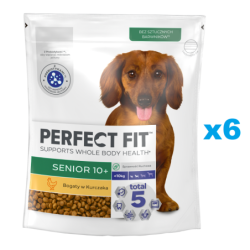 PERFECT FIT Senior 10+ 6x825g: Trockenvollnahrung mit Huhn für kleine Rassen ab 10 Jahren