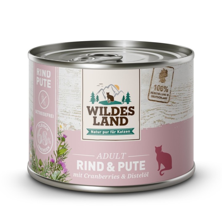 Wildes Land | Rind und Pute mit Distelöl | Classic Adult | 30 x 200 g