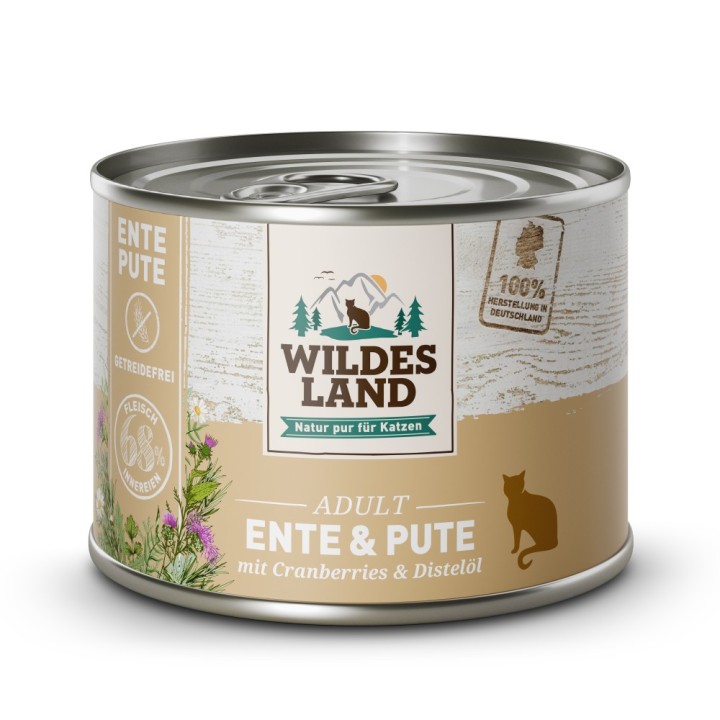Wildes Land | Ente und Pute mit Distelöl | Classic Adult | 30 x 200 g