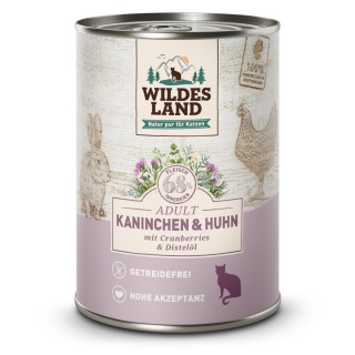 Wildes Land | Kaninchen und Huhn mit Distelöl | Classic Adult | 30 x 400 g
