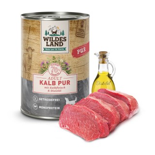 Wildes Land | Kalb mit Distelöl | PUR Adult | 30 x 400 g
