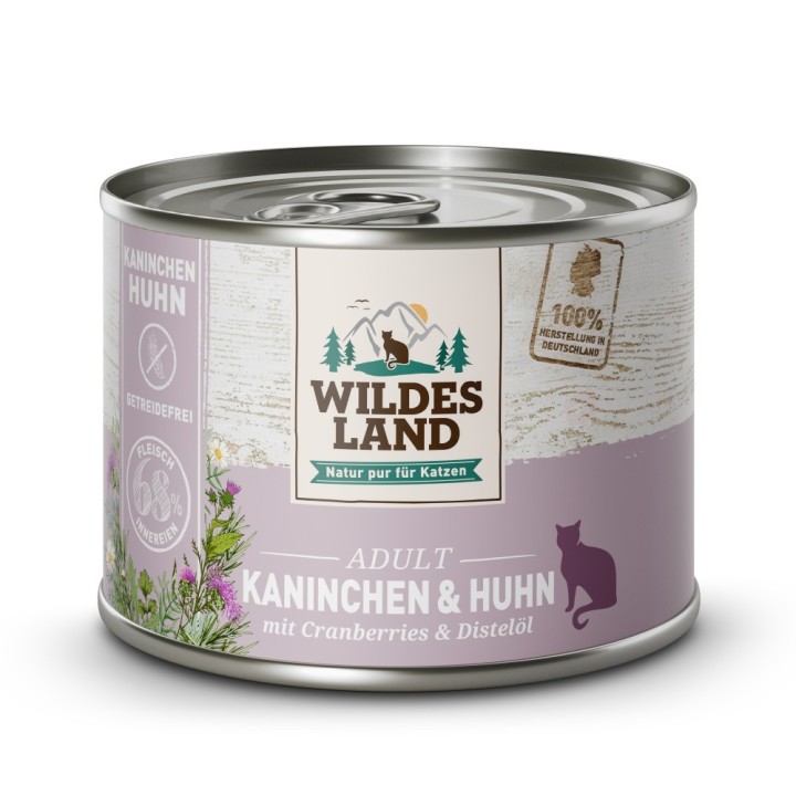 Wildes Land | Kaninchen und Huhn mit Distelöl | Classic Adult | 30 x 200 g