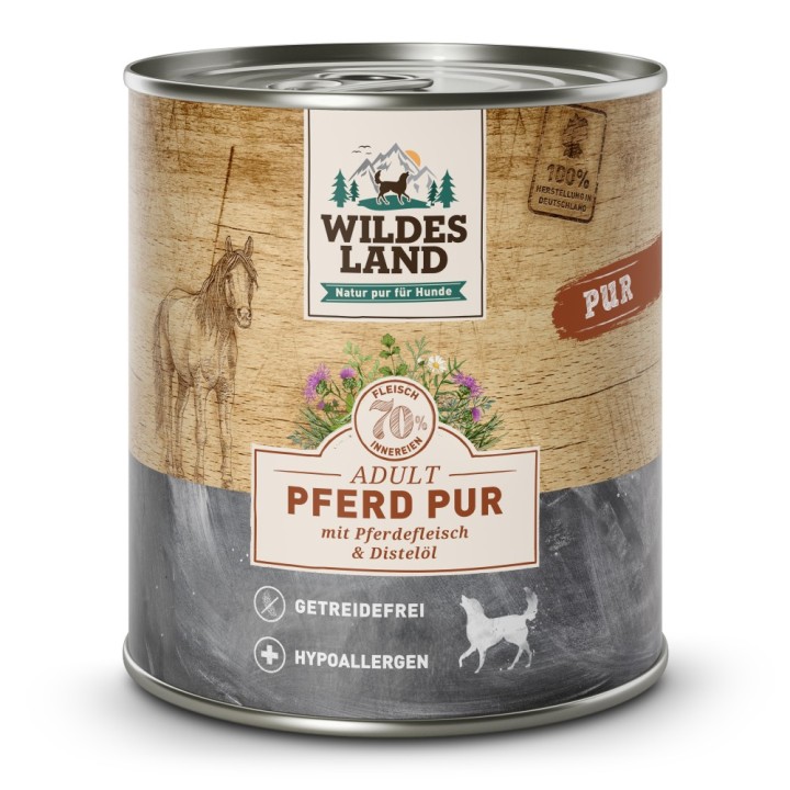 Wildes Land | Pferd mit Distelöl | PUR Adult | 30 x 800 g