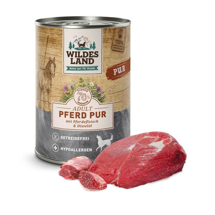 Wildes Land | Pferd mit Distelöl | PUR Adult | 30 x 400 g