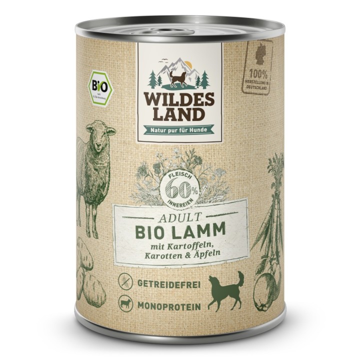 Wildes Land | Lamm mit Kartoffeln & Karotten | BIO Adult | 30 x 400 g