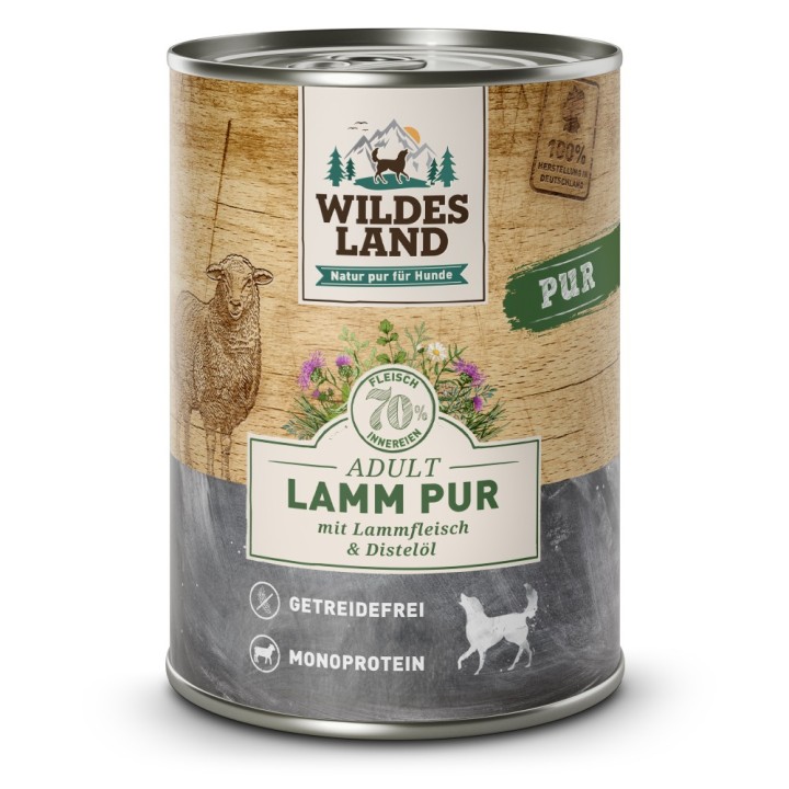 Wildes Land | Lamm mit Distelöl | PUR Adult | 30 x 400 g