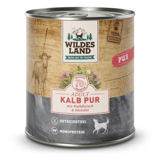 Wildes Land | Kalb mit Distelöl | PUR Adult | 30 x 800 g