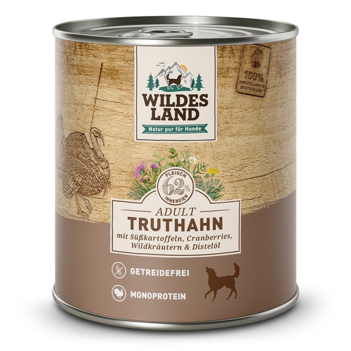 Wildes Land | Truthahn mit Süßkartoffel | Classic Adult | 30 x 800 g