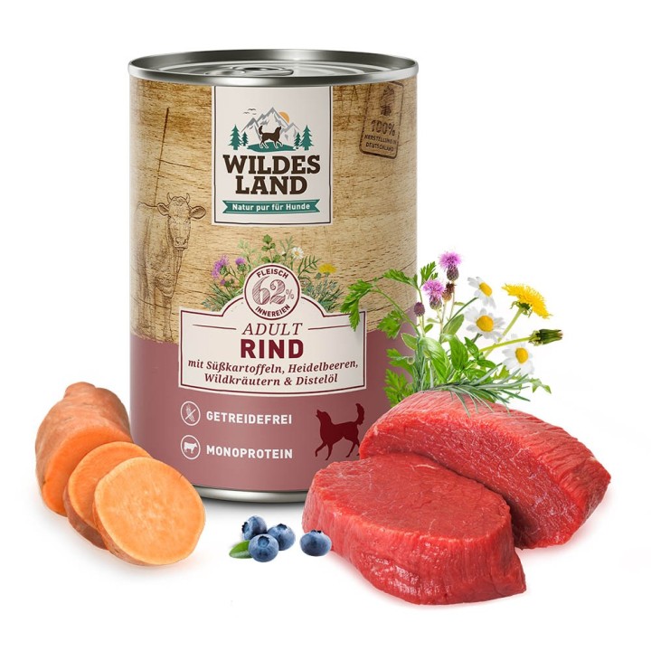 Wildes Land | Rind mit Süßkartoffel | Classic Adult | 30 x 400 g