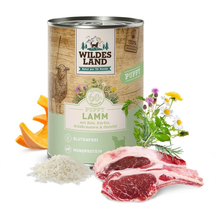 Wildes Land | Lamm mit Reis | Classic Puppy | 30 x 400 g