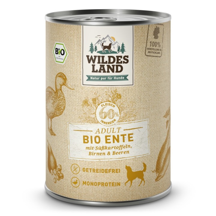 Wildes Land | Ente mit Süßkartoffel & Birne | BIO Adult | 30 x 400 g