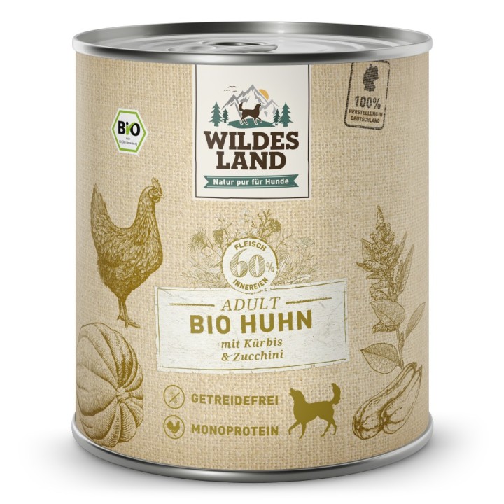 Wildes Land | Huhn mit Kürbis & Zucchini | BIO Adult | 30 x 800 g