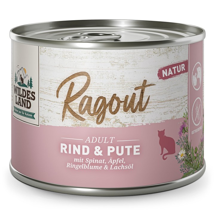 Wildes Land | Rind & Pute mit Spinat | Ragout | 30 x 180 g