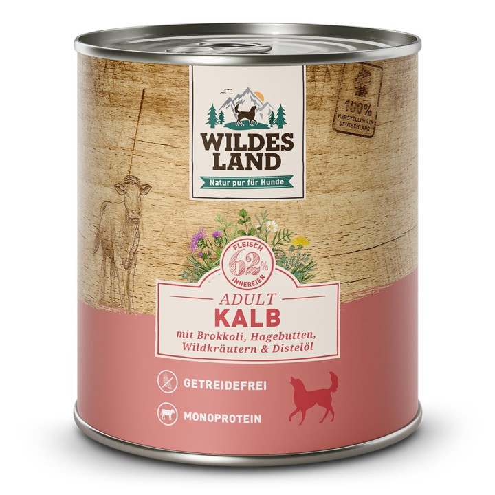 Wildes Land | Kalb mit Brokkoli | Classic Adult | 30 x 800 g