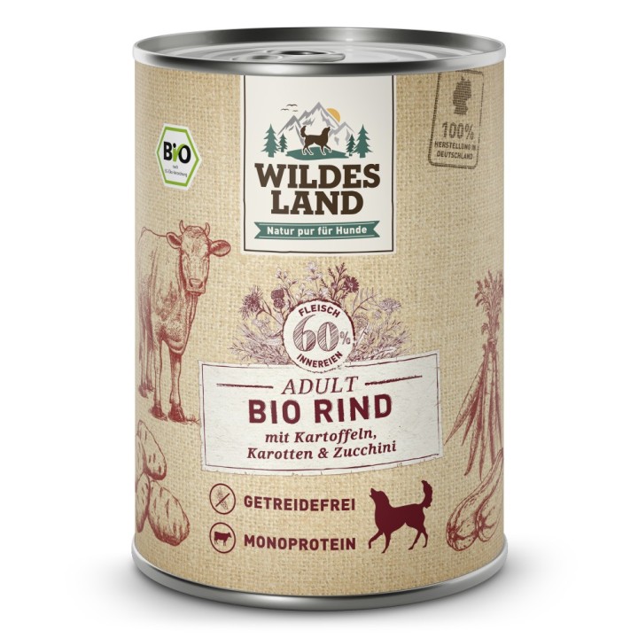Wildes Land | Rind mit Kartoffel & Karotte | BIO Adult | 30 x 400 g