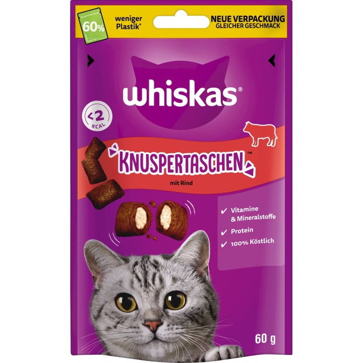 Whiskas Knuspertaschen mit Rind - 60 g