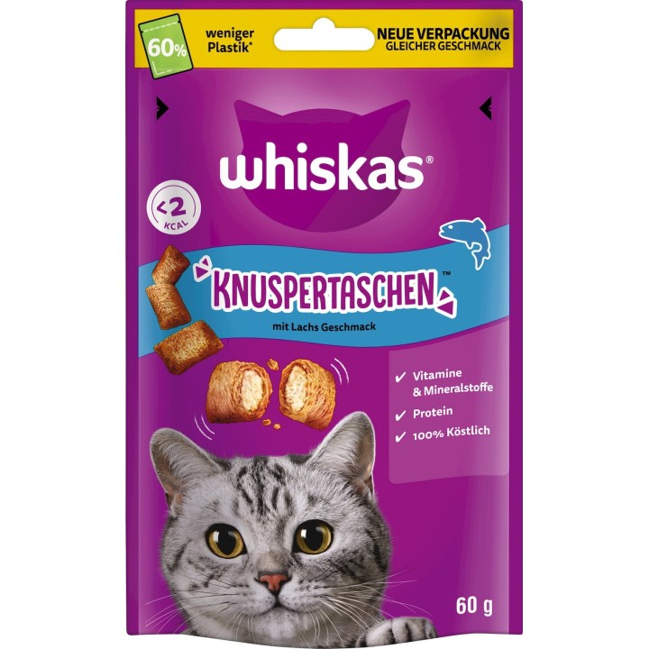 Whiskas Knuspertaschen mit Lachs - 60 g