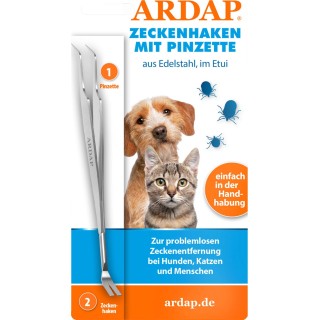 ARDAP Zeckenhaken mit Pinzette - 1 Stk