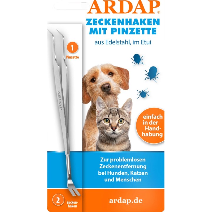 ARDAP Zeckenhaken mit Pinzette - 1 Stk