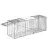 Outsunny Lebendfalle Klappbare Fangkäfig für kleine Tiere wie Ratten und Mäuse - 2 Türen + Griff - 81 x 26 x 35 cm - Stahl gr