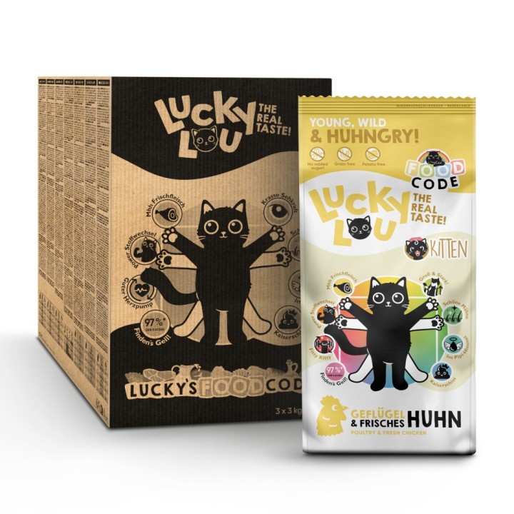 Lucky Lou Kitten Geflügel & Huhn - 9 kg