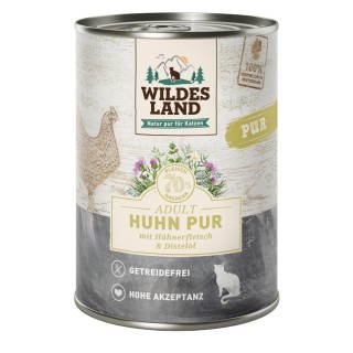 Wildes Land Adult Cat 6 x 400 g - Huhn PUR mit Distelöl