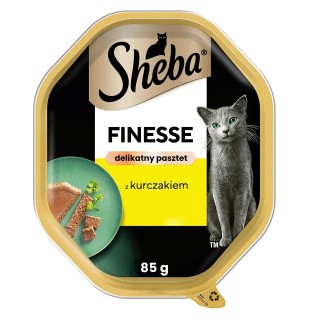 SHEBA Finesse 85 g: Nassvollnahrung für adulte Katzen mit Huhn in Pastete
