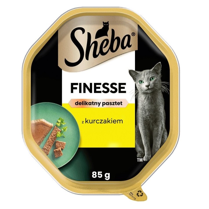 SHEBA Finesse 85 g: Nassvollnahrung für adulte Katzen mit Huhn in Pastete