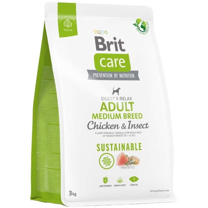 BRIT Care Sustainable Adult Medium Breed mit Huhn und Insekten 3 kg