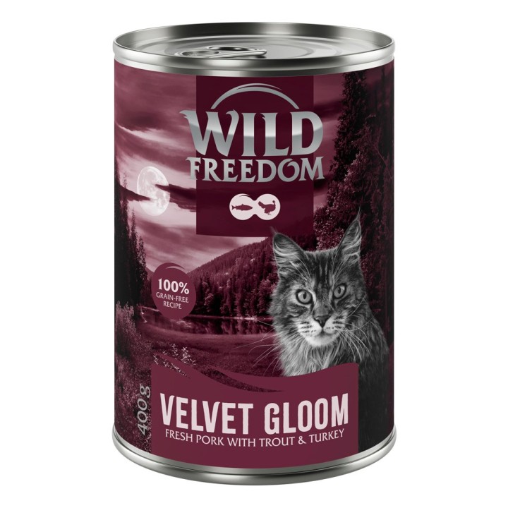 Wild Freedom Adult "Red" 6 x 400 g - getreidefreie Rezeptur - Velvet Gloom - Schwein, Truthahn & Forelle