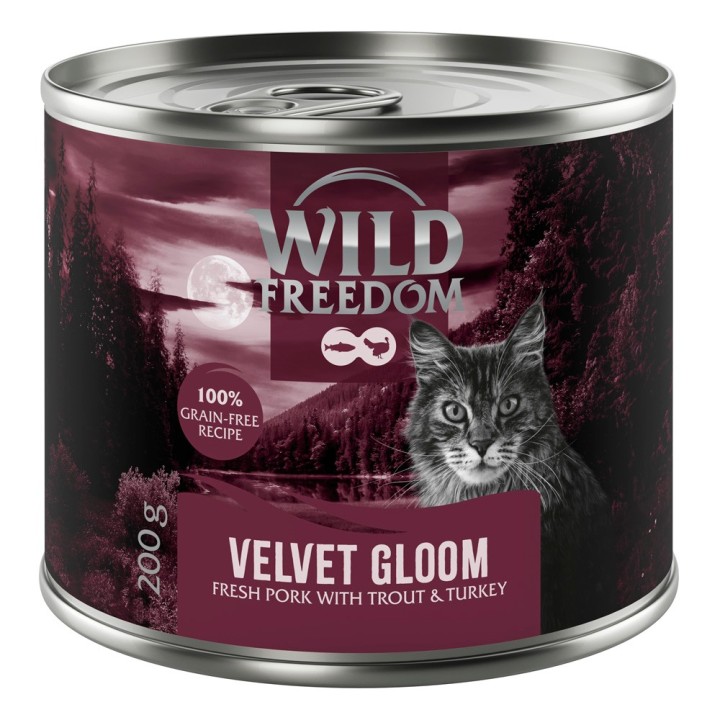 Wild Freedom Adult "Red" 6 x 200 g - getreidefreie Rezeptur - Velvet Gloom - Schwein, Truthahn & Forelle