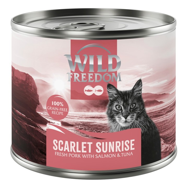 Wild Freedom Adult "Red" 6 x 200 g - getreidefreie Rezeptur - Scarlet Sunrise - Schwein, Lachs & Thunfisch
