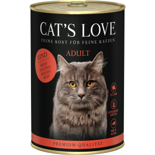 CAT's LOVE Katzen Nassfutter ADULT RIND PUR - 400 g
