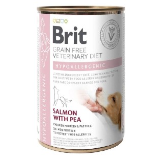 BRIT Veterinary Diet Hypoallergenic Salmon, Pea Nassfutter für Hunde 400g